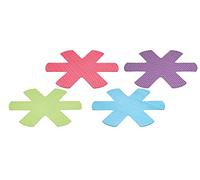 Colourworks Anti-Scratch Fabric Pan Protectors, Pot and Pan Cushioned Dividers for Separating Non Stick Saucepans, 'Brights' Colours, 38 cm (15'') - Pack of 4