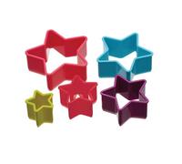 Colourworks CWCUTSTAR KitchenCraft Set of 5 Plastic Star Shaped Cookie Cutters
