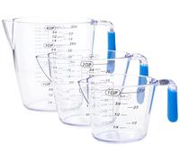 Colourworks CWMJUGSETBLU KitchenCraft 3 Piece Measuring Jug Set - Blue