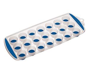 Colourworks Ice Cube Tray with Silicone Base, 21 Pop Out Ice Cubes, 11.9 x 29.9 x 2.5cm, Blue