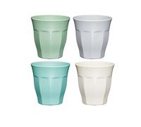 Colourworks Melamine Plastic Cups, Set of 4 Picnic Mugs, 280ml, Classic Colour