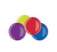 Colourworks Melamine Snack Plates, 23 cm, Multi-Colour, Set of Four