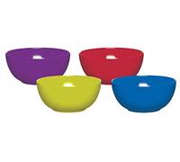 Colourworks Plastic Bowls for Parties and Children or Camping, Melamine Made, in Classic Colours, Set of 4