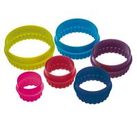 Colourworks Set of 6 Round Cookie Cutters - Multicolour - Plastic - Cookie Cutter