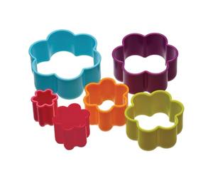 Colourworks Set of Six Plastic Flower Shaped Cookie Cutters
