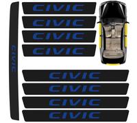 COLOYO Carbon fiber car door sill trunk, protective strip, suitable for Honda Civic carbon fiber car door sill protection sticker rear bumper welcome pedal decorative accessories,Blue-9pcs