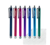 ColoYourLife 7 Pack Micro-Knit Hybrid Fiber Tip Universal Capacitive Stylus Pens for iPad,iPhone, Android Smart Phone, Tablet Laptop and Cleaning Cloth