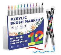 colpart Acrylic Paint Pens-12 Direct flow acrylic marker, Waterproof Permanent Marker Pens for Rock Painting, Plastic, Glass, Wood, Ceramic, Metal, Tires, and Canvas.