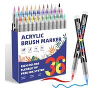 colpart Acrylic Paint Pens - 36 Colors Direct flow Acrylic Marker, Waterproof Permanent Marker Pens for Rock Painting, Plastic, Glass, Wood, Ceramic, Metal, Tires, and Canvas.