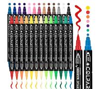 colpart Acrylic Paint Pens Paint Markers,26 Colors Dual Tip Brush Paint Pens For Rock Painting,Wood,Canvas,Calligraphy,Dot Markers For kids adults DIY-Christmas Crafts Art Supplies