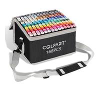 colpart Dual Tip Marker Pens For Drawing 168Color,Permanent Art Maker Pens Alcohol markers pens