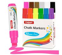 colpart Liquid Chalk pens-15mmColoured Whiteboard Chalk pens 12colors Markers Erasable for Glass Blackboards and Windows