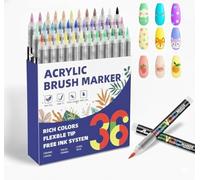 colpart Nail Art Stifte Set für DIY Nageldesign - 36 Farben Acryl Marker mit feiner Spitze - Schnelltrocknende Nagellackstifte für feine Linien & Graffiti - Profi Nagelkunst Zubehör
