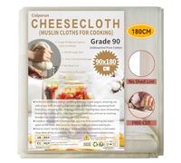 Colperun Cheese Cloths for Straining, 90x180cm, Grade 90, Muslin Cloths for Cooking Reusable Cheesecloth, Unbleached Cotton Large Cheese Cloth Roll Muslin Fabric Strainer for Crafts,Jam,Butter,Juicing