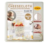 Colperun Cheese Cloths for Straining, 90x270cm, Grade 90, Muslin Cloths for Cooking Reusable Cheesecloth, Unbleached Cotton Large Cheese Cloth Roll Muslin Fabric Strainer for Bread, Butter, Crafts