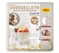 Colperun Cheese Cloths for Straining, 90x90cm, Grade 90, Muslin Cloths for Cooking Reusable Cheesecloth, Unbleached Cotton Large Cheese Cloth Muslin Fabric Strainer for Kitchen, Jam, Butter, Juicing