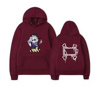 COLseller MURDER DRONES Official Style Hoodie | Serial Designation Unisex Oversized Couple Sweatshirt (Burgundy white,L)