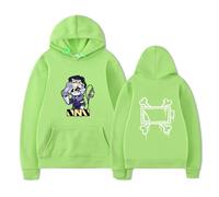 COLseller MURDER DRONES Official Style Hoodie | Serial Designation Unisex Oversized Couple Sweatshirt (Fluorescent green and white,XL)