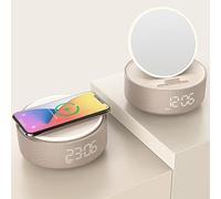 COLSUR Bluetooth Speaker, Wireless Charging with Collapsible Mirror Lights, Night Light, Phone Holder for iPhone, Gifts for Teenage Girls Mom