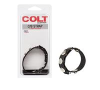 COLT California Exotic Novelties Adjustable 5 Snap Leather Strap Black