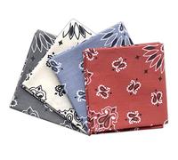 Colter Co. 4 pack Paisley Bandana - USA Made Classic Pattern Multi-purpose Bandanas For Men and Women, 100% Cotton, Americana, 22" x 22"