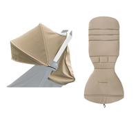 Colu Kid Canopy and Seat Cushion for All YOYO Models Pushchairs,Taupe | For Babyzen YOYO2/YOYO+ & Stokke YOYO3 Strollers, Water-repellent Fabric, 6+ color Pack,Washable Replacement Kit Without Rods