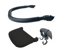 Colu Kid Set of 3 PU Leather Stroller Accessories Armrest, Footrest and Hooks Compatible with Babyzen YOYO 2 and YOYO+ Strollers (Black)