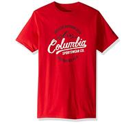 Columbia Apparel Men's Graphic T-Shirt Shirt, Mountain red/Volt, Medium