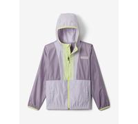 Columbia Back Bowl II Hooded Windbreaker Jacket Violet Yellow Kids - S