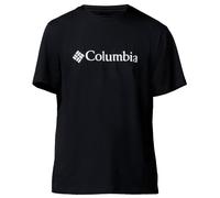 Columbia Men's Basic Logo Tee, Short Sleeve T-Shirt, Black/Gem Columbia, XX-Large