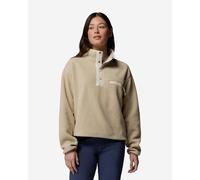 Columbia Helvetia II Cropped Half Snap Fleece Beige White Women - XL