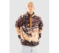 Helvetia 2 Printed Half Snap Fleece Camel Brown, Large