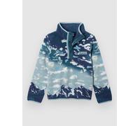Columbia Youth Unisex Helvetia 2 Printed Half Snap Fleece, Fleece Pull Over, Crushed Blue Sisters, Everblue, S