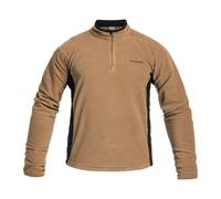 Klamath High Neck Fleece Sweatshirt with Half Zip brown + black