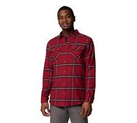 Columbia Men’s Bearmouth Springs Roll Up Flannel Long Sleeve Shirt, Red Jasper Windowpane, S
