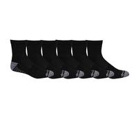 Columbia Men's 1/2 Cushion Quarter Arch Support Poly Blend Sock, 6 Pair, Black Grey, One Size