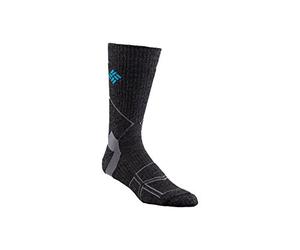 Columbia Men's 1 Pack Premium Hiking Crew Socks, Charcoal, 4.5-12 UK