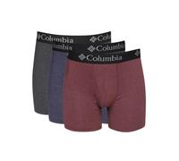 Columbia Men's Performance Cotton Stretch Boxer Brief 3 Pair, Red/Charcoal/Navy, M