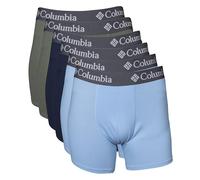 Columbia Men's 6 Pack Performance Boxer Brief, Light Blue/Navy/Stone Green, S (Pack of 6)