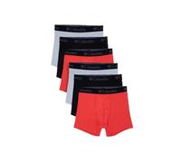 Columbia Men's Amazon Exclusive 6 Pack Performance Boxer Brief, Blood Orange/Black/Cool Grey, XXX-Large, Blood Orange/Black/Cool Grey, 3XL