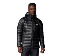 Columbia mens Arctic Crest Down Hooded Jacket, Black, XL