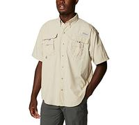 Columbia Men's Bahama II UPF 30 Short Sleeve PFG Fishing Shirt, Fossil/Realtree Edge, XX-Large