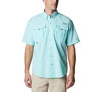 Columbia Men's Bahama II UPF 30 Short Sleeve PFG Fishing Shirt, Gulf Stream/Realtree Edge, 3X Tall
