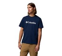 Columbia Men's Basic Logo Tee, Short Sleeve T-Shirt, Collegiate Navy/Gem Columbia, X-Small
