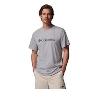 Columbia Men's Basic Logo Tee, Short Sleeve T-Shirt, Columbia Grey Heather/Gem Columbia, Large