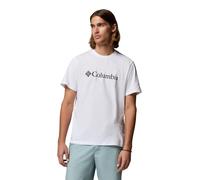 Columbia Men's Basic Logo Tee, Short Sleeve T-Shirt, White/Gem Columbia, XX-Large