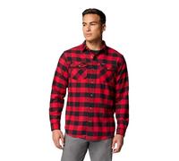 Columbia Men's Bearmouth Springs Roll Up Long Sleeve Flannel Shirt, Mountain Red Buffalo Check, XXL
