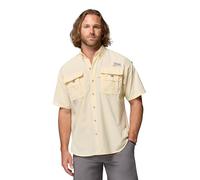 Columbia Men's Big and Powerful Bahama Ii UPF 30 Short Sleeve Fishing Jersey, Lemon Wash, Medium