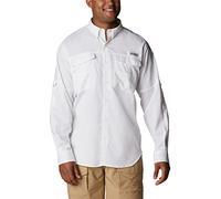 Columbia Mens Blood and Guts Iv Woven Long Sleeve, White, XXL