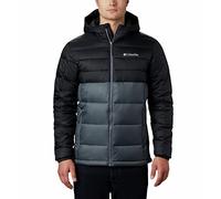 Columbia Men's Buck Butte Insulated Hooded Jacket, Hooded Puffer Jacket, Graphite/Black, Size L
